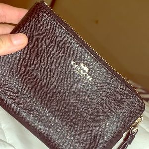 Coach Black and gold Wristlet